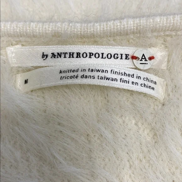 Antropologie Cozy White Fuzzy Sweater - Picture 4 of 5